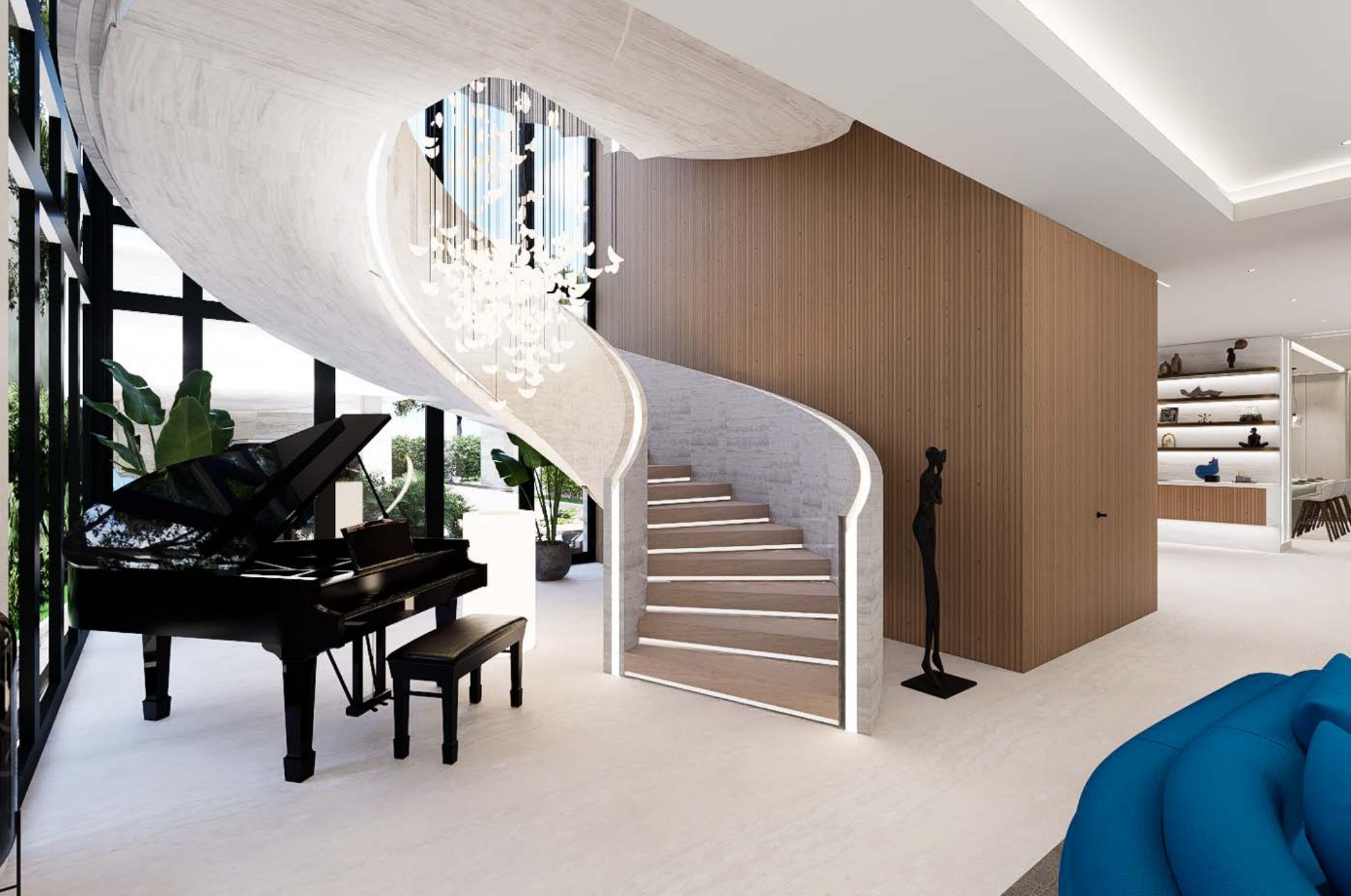 Branching Out, a Miami Beach gut renovation rendering by Debowsky Design Group