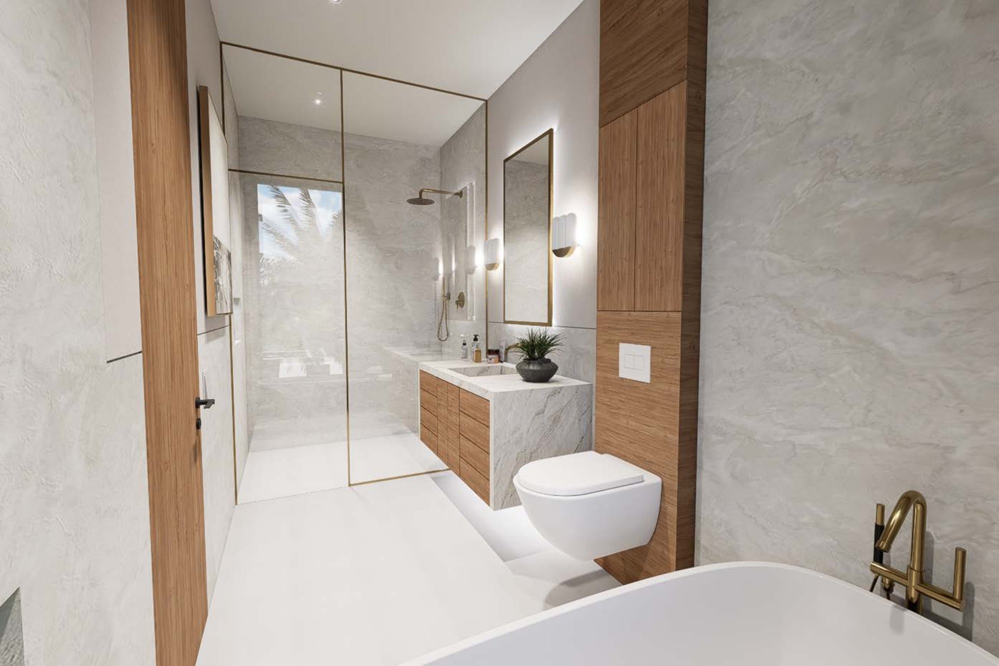 Branching Out, a Miami Beach gut renovation rendering by Debowsky Design Group